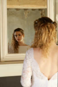 mariée, miroir, reflet